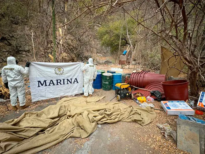 Semar destruye 8 laboratorios clandestinos del Cártel del Pacífico